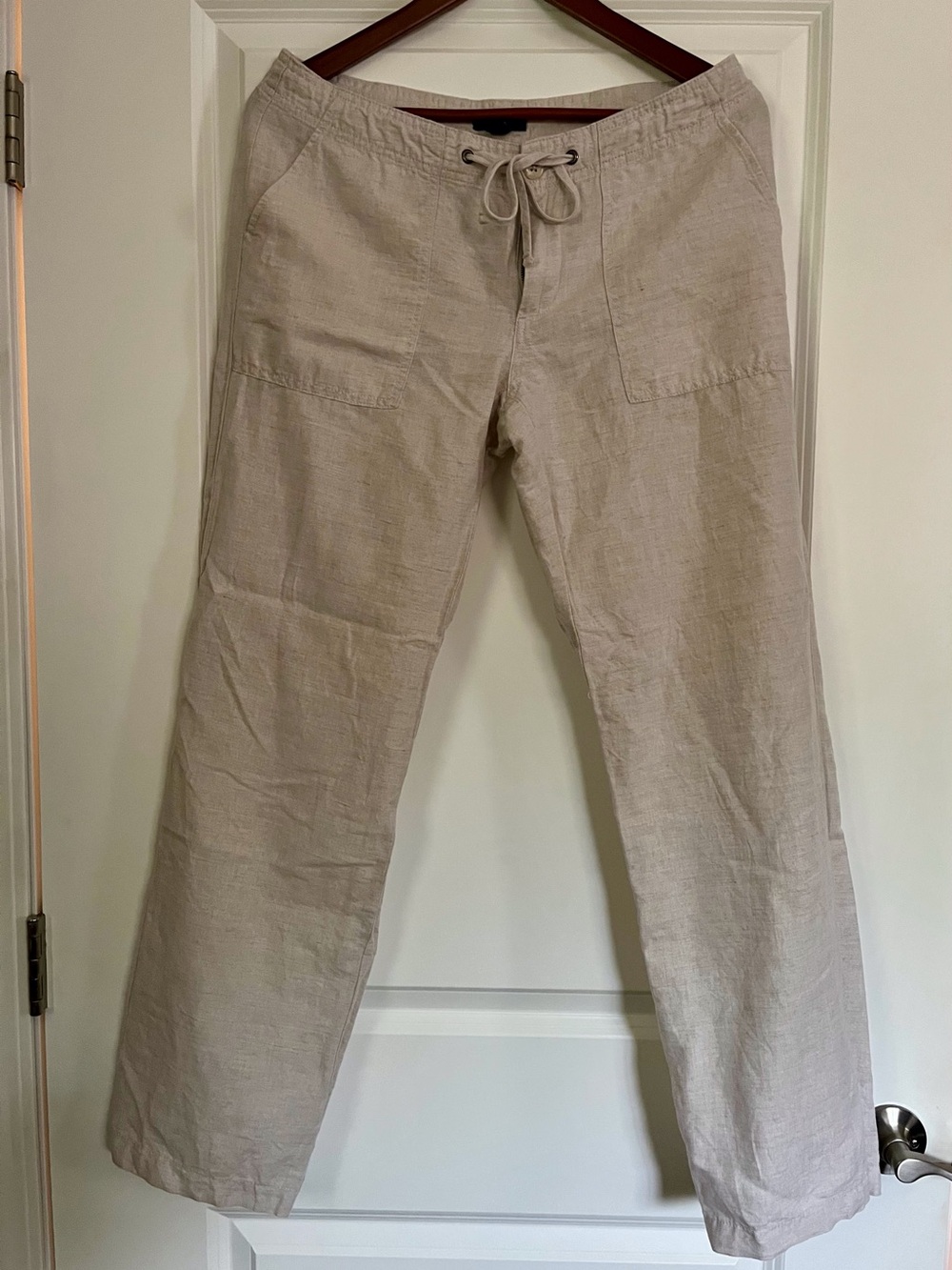 GAP Women’s Light Taupe Linen Drawstring Pants - Picture 1 of 4